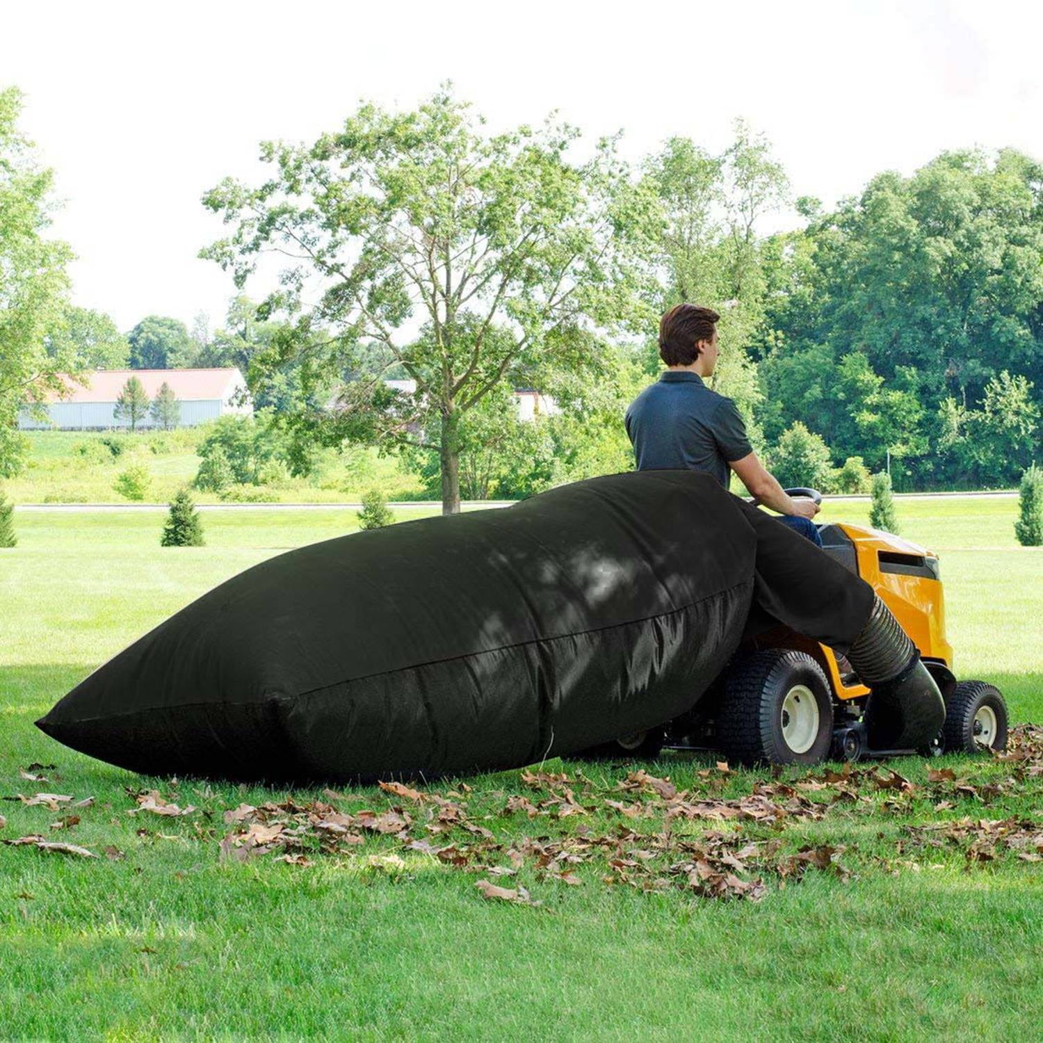 54 Cubic Foot Lawn Tractor Leaf Bag, Large Capacity Leaf Collection Bag for Ride-On Mowers, Wear-Resistant Oxford Fabric, Waterproof, Drawstring Design, with Carry Bag