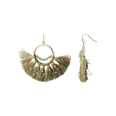 Time and Tru Women's Olive Thread Fan Tsl Earring