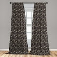 thumbnail image 5 of Ambesonne Skull Curtains, Grunge Scary Evil, Pair of 28"x95", Charcoal Grey Tan, 5 of 5