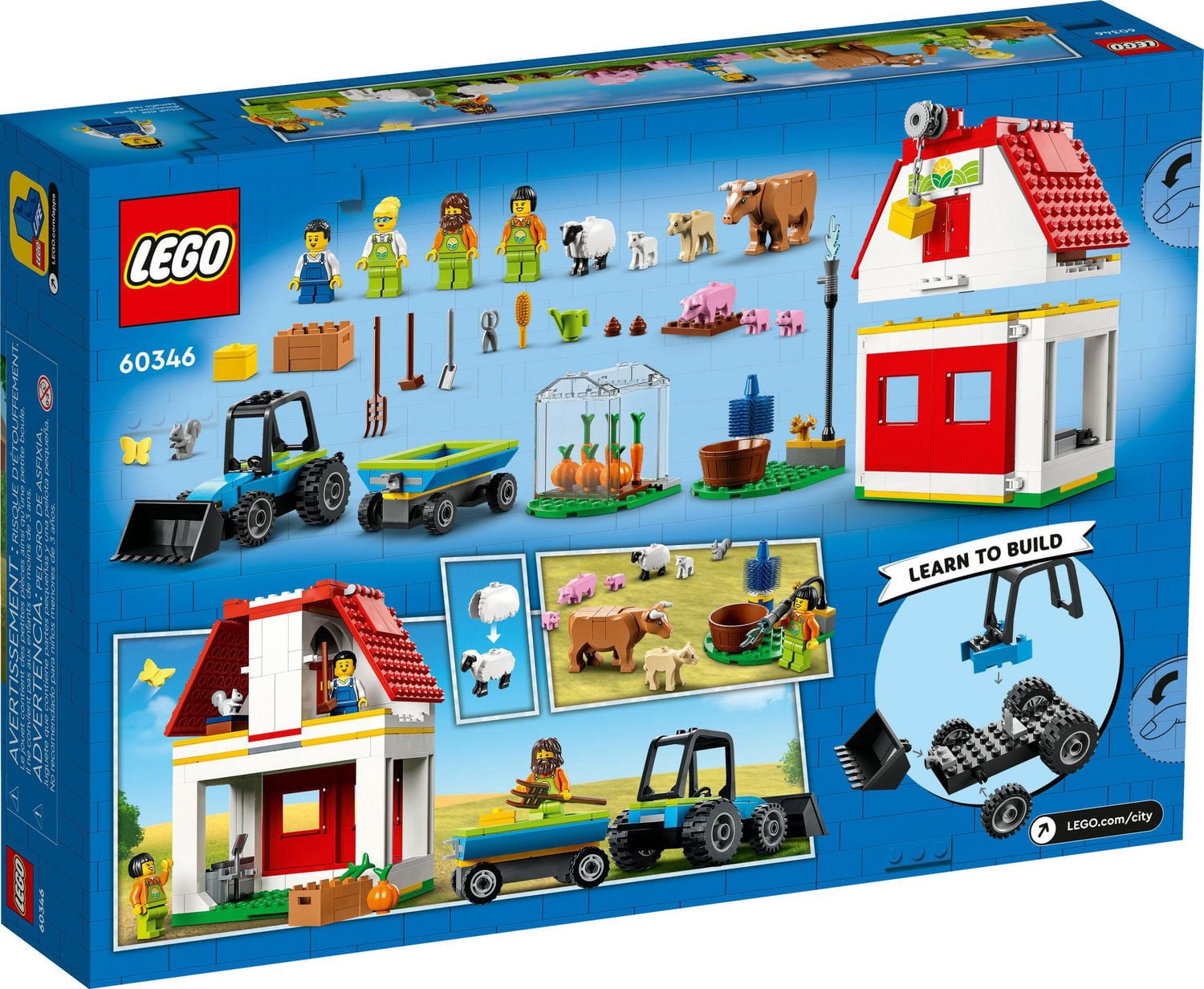 LEGO City Farm Barn & Farm Animals 60346 Toy Building Kit (230 Pieces)