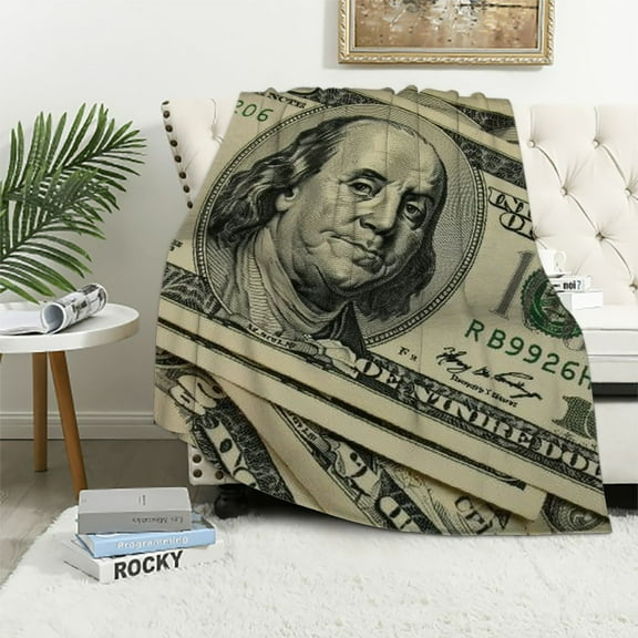 Orinice Money Bills Benjamin Franklin Warm Lightweight Blanket Soft Fleece Blankets All Seasons Throw Blanket 40x50in