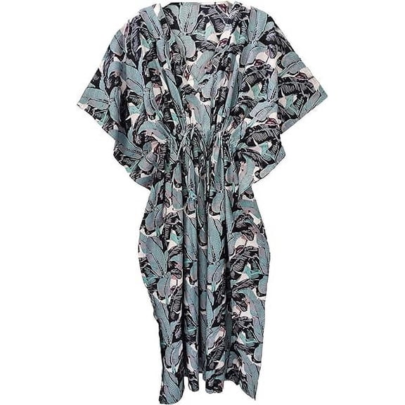 RAJBHOOMI HANDICRAFTS Women Cotton Kaftan- Indian Handmade Cotton Printed Kaftan for Women Coverups Dress Plus Size Caftan