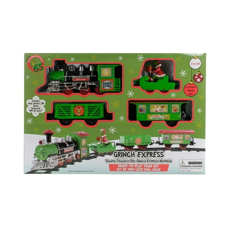 Dr. Seuss', The Grinch Who Stole Christmas, Grinch Express Train Set, 12 Piece Set, Plastic, Multi-Color