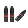thumbnail image 1 of Conector XLR hembra de 3 pines, Conector de adaptador de micrófono, Conector de audio de micrófono, Negro, 3 unidades Unique Bargains micrófonos de videojuegos, 1 of 4