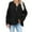 Black, variant on Women's Oversized Sweaters Batwing Long Sleeve Loose V Neck Button Henley Tops Pullover Knit Jumper