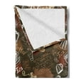 thumbnail image 2 of Modern Soft Flannel Fleece Throw Blanket, Coffee Culture Theme with Italian Espresso French Press Tea Artwork, Cozy Plush for Indoor and Outdoor Use, 50" x 60", Caramel Brown Redwood, by Ambesonne, 2 of 5