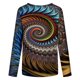 thumbnail image 5 of Blusa de cuello redondo de manga larga con estampado degradado de novedad clásica para mujer Pompotops  gfhjh19303, 5 of 5