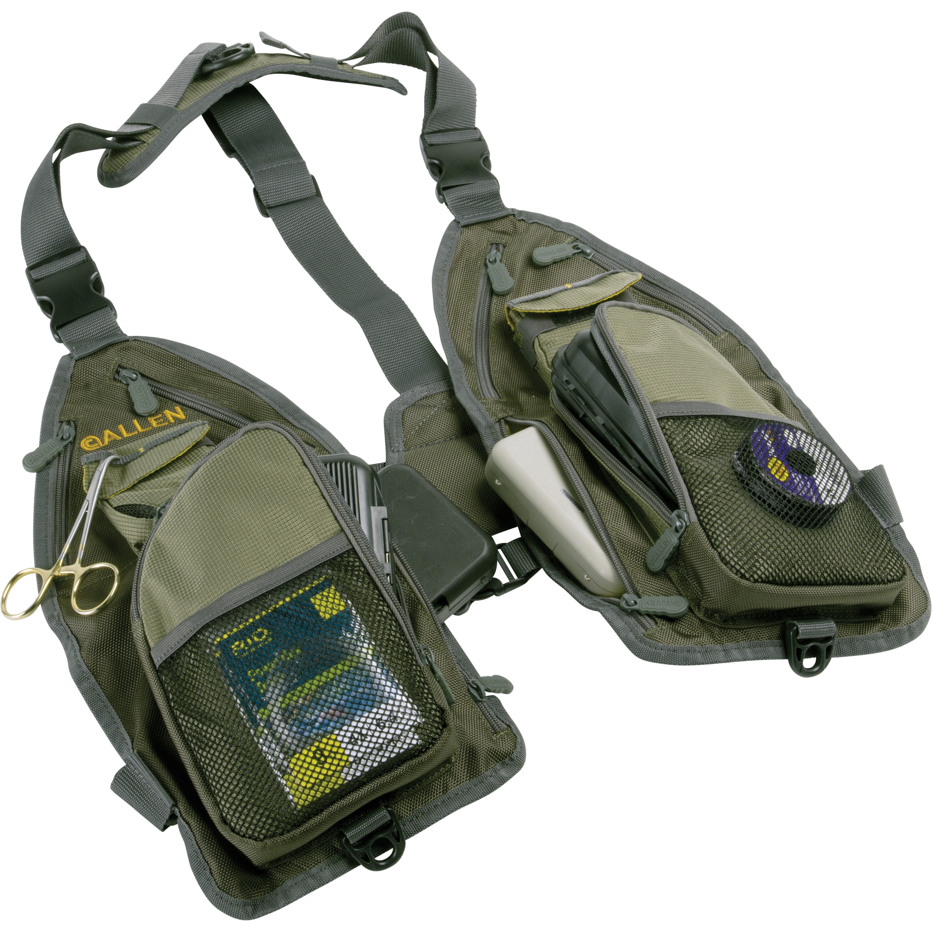 Allen Company Ultra-Light Gallatin Strap Fly Fishing Vest 14 Pockets- Gray