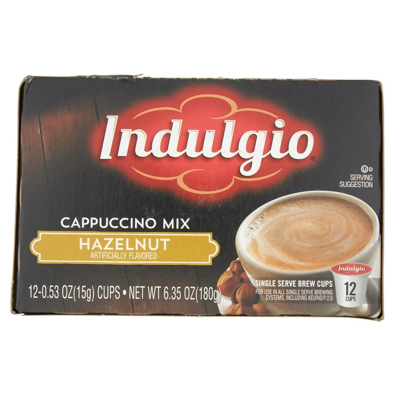 Indulgio Cappuccino Mix Hazelnut Single Serve Brew Cups 0.53 oz
