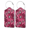 thumbnail image 5 of Rocae Geometry for Leather Luggage Baggage Tags ID Label Privacy Cover ID Label with Stainless Steel Loop and Address Card, 5 of 5