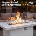 thumbnail image 4 of RADIATA Patio Aluminum Furniture Set with Fire Pit Table and Oversized 29" Seats, 7 Pieces Outdoor Sectional Conversation Sofa Set for Backyard, Poolside, 500 lb/Seat, White & Green Blue, 4 of 11