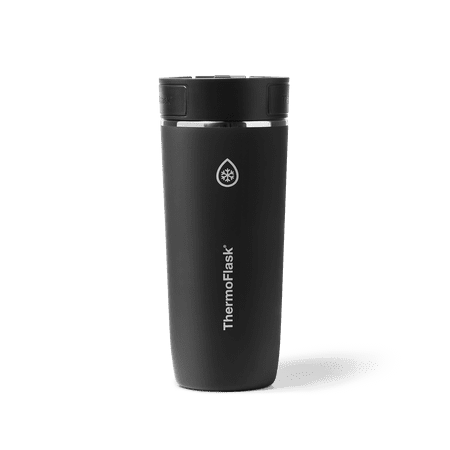 ThermoFlask Insulated Stainless Steel Coffee Travel Mug with Sip-N-Lok Lid, 16 oz, Pitch Black