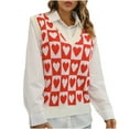 thumbnail image 2 of EGNMCR Camisole Chandail pour Femmes, Chandail pour Femmes Mode Femmes Sans Manches à Col en V Chandail à Enfiler Imprimé Chandail Décontracté Débardeurs Femmes Chandail, 2 of 6