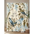 thumbnail image 4 of Vintage Bird Flower Shower Curtain, Watercolor Green Blue Floral Waterproof Shower Curtain Set with 12 Hooks Lightweight Washable Fabric Shower Curtains for Bathroom 72x84 Inches, 4 of 6