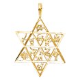 thumbnail image 2 of Wellingsale 14K Yellow Gold Polished Ornate Religious Star of David Charm Pendant, 2 of 4