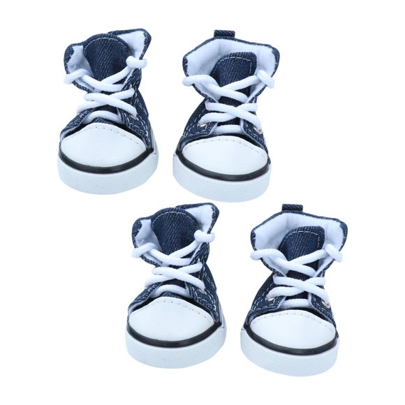 KAKOWELY botas deportivas informales con cordones antideslizantes para perro y cachorro, de mezclilla, con diseño de estrellas de moda, talla XS (azul)