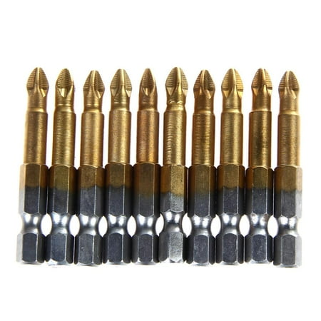 

Tiyuyo 10 x Anti Slip Electric Screwdriver Bits Single Side Magnetic Hex Shank PH2