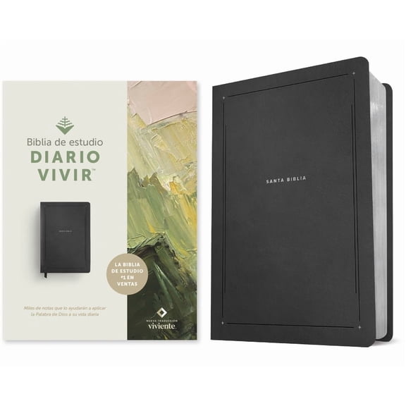Biblia de Estudio del Diario Vivir Ntv (Sentipiel, Negro, Letra Roja), (Hardcover)