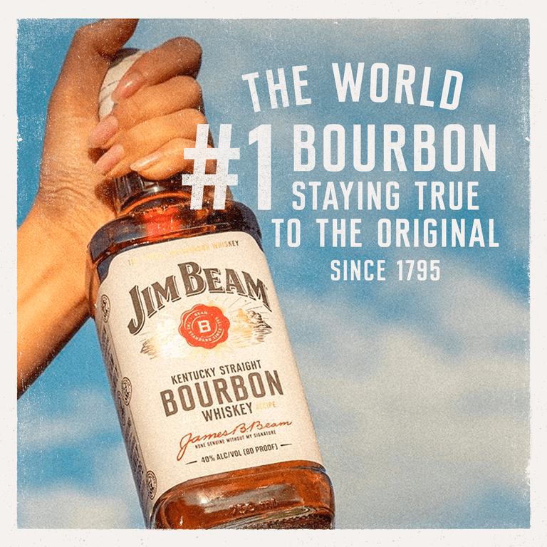 Jim Beam バーボン 4L 40% Jim Beam White Label Straight BourbonAged 4 Years, 1.75 L Bottle
