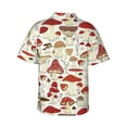 thumbnail image 3 of Balery Cartoon Mushrooms Print Men's Hawaiian Shirts Short Sleeve Beach Shirt Relaxed Fit Vacation Button Down Shirts-Small, 3 of 9