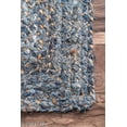 thumbnail image 3 of Aizza Trends Hand Made Hand Braided Natural Jute and Denim Floor Area Rug / Floor Carpet Rug / Natural Jute Rug, 3 of 4