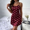 thumbnail image 2 of OVAFBAU Womens Nightgown Sleepshirt Pajama Dress Heart Print Spaghetti Strap Sleeveless Short Dress Loungewear Sleepwear, 2 of 7