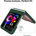 thumbnail image 6 of Case for Motorola Razr Plus 2023 (Razr+ 2023) with Cover Screen Protector, Genuine Leather Phone Case for Moto Razr+ 2023 - Green, 6 of 13