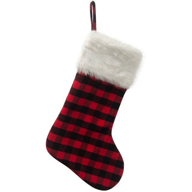Calcetines navideños Calcetines a cuadros rojos y negros Suministros de decoración navideña