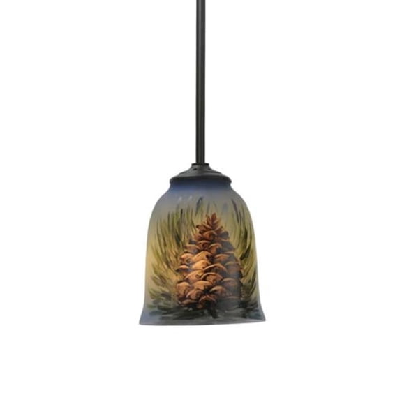 Meyda Tiffany 94906 Pinecone 5" Wide Mini Pendant - Wrought Iron