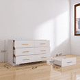 thumbnail image 2 of Knubmt 6 Drawers Dresser for Home, Office, Living Room, Wood Storage Cabinet with Golden Handle, White, 2 of 8