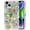 Blue Green, variant on KOMI Case for iPhone 14 Pro, Colorful Retro Oil Painting Printed Flower Laser Glossy Pattern Cute Curly Waves Border Exquisite Phone Cover Stylish Durable TPU Protective Case for Girls Women