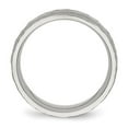 thumbnail image 3 of Stainless Steel Polished Hammered and Grooved 7.50mm Band, 3 of 8