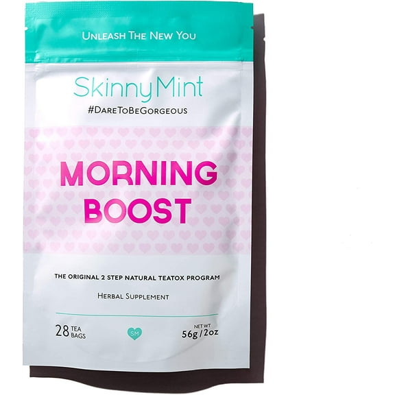 SkinnyMint Morning Boost Teatox. All-Natural and Powerful Detox Tea. Boosts Energy and Strengthens Immunity