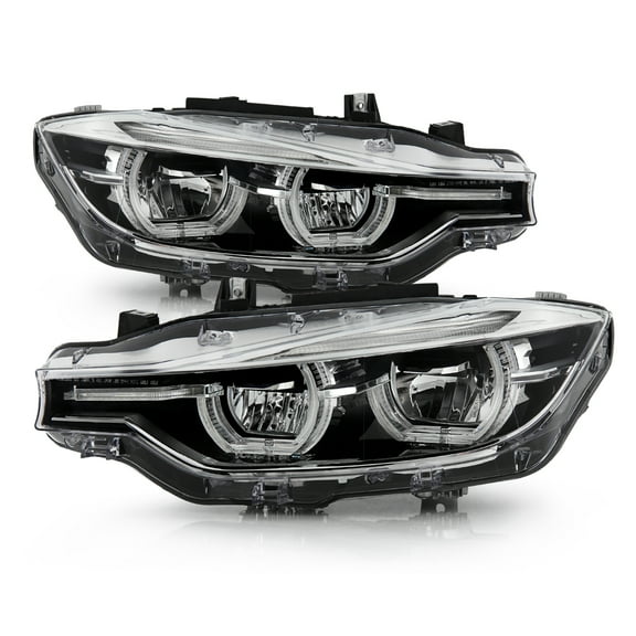 AKKON - For 2012-2015 BMW 320 325 328 335 F30 Sedan Model Headlights Full LED w/ DRL Strip - Chrome Housing