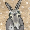 thumbnail image 2 of Bryan, Kathleen 15x15 Black Ornate Wood Framed with Double Matting Museum Art Print Titled - Donkey  with Daisies, 2 of 4