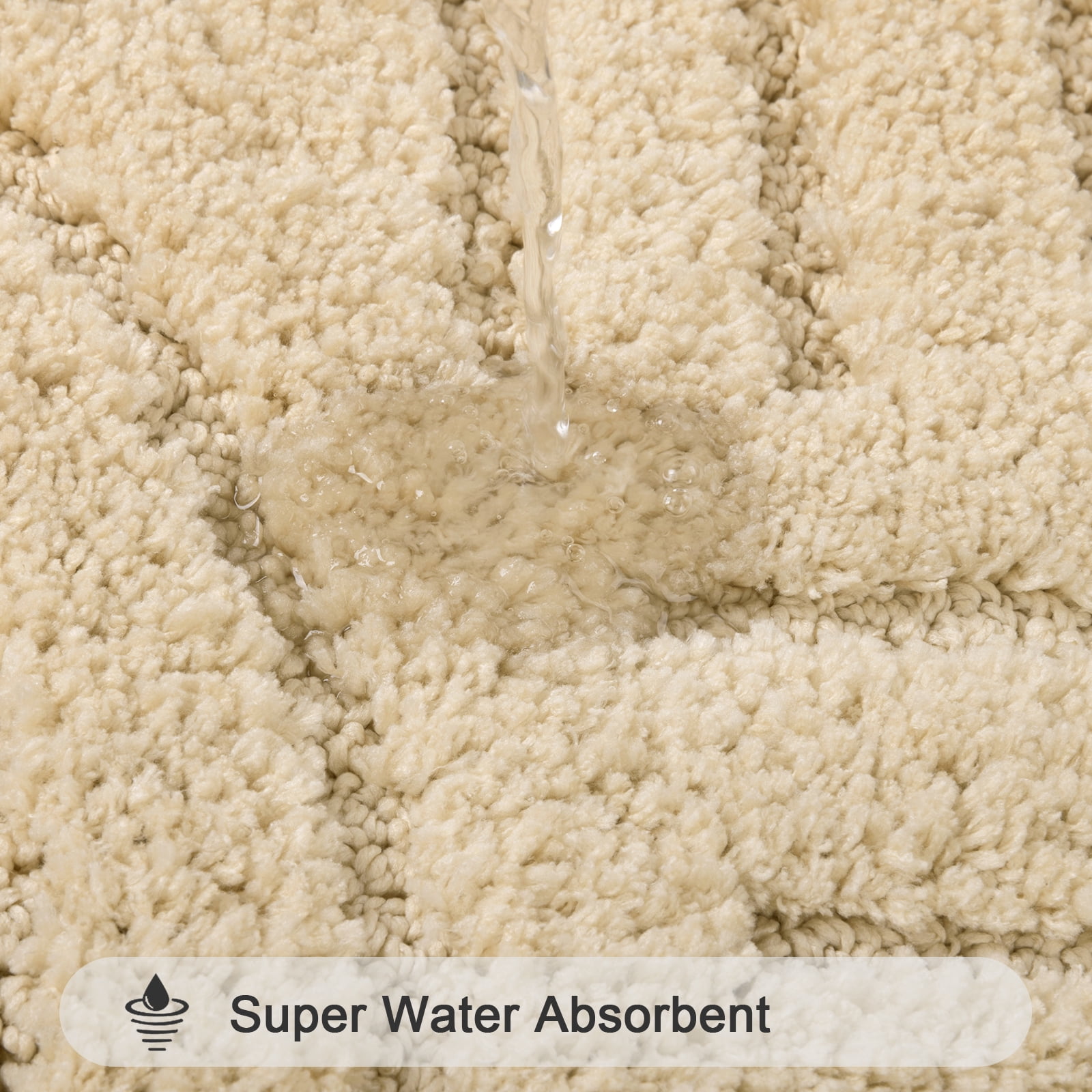 Bathroom Rugs Sets 3 Piece, Soft Absorbent Microfiber Bath Mats and U-Shaped Contour Toilet Rug, Plush Shaggy Bath Mat Set for Bathroom