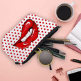 thumbnail image 5 of Makeup 3D Red Lips Printed Polyester Durable Cosmetic Pouch Travel Pouch Large Capacity Cosmetic Pouch with Zipper for Lipstick Eyeliner Cash Cards Purse, Red Lips (1 Pouch)., 5 of 7
