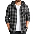 thumbnail image 5 of Plaid Hoodie Jacket for Men Ghalytn Buffalo Check Sweatshirt - Casual Zip Up with Pockets, 5 of 6