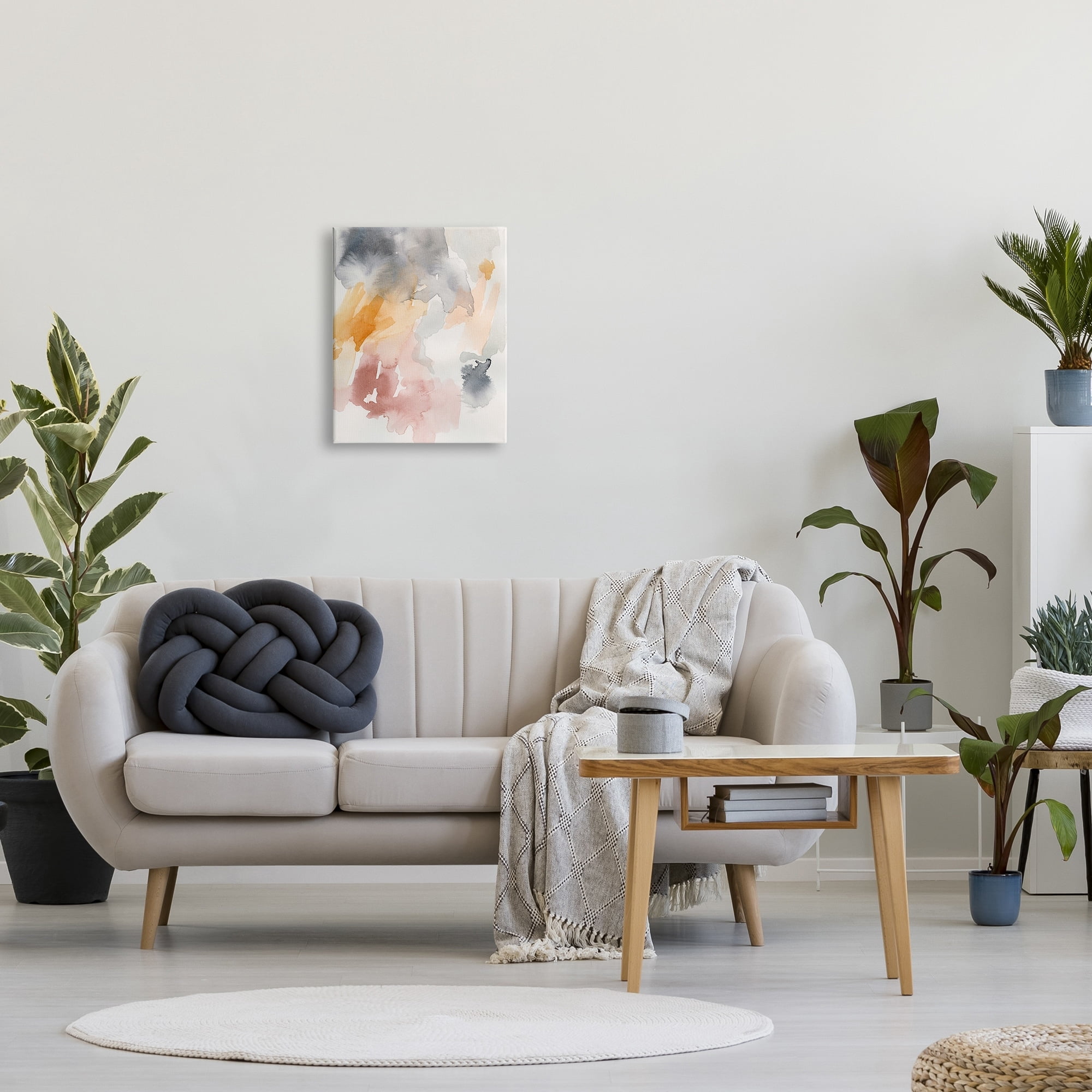 Stupell Soft Pastel Watercolor Pastiche Abstract Painting Gallery Wrapped Canvas Print Wall Art