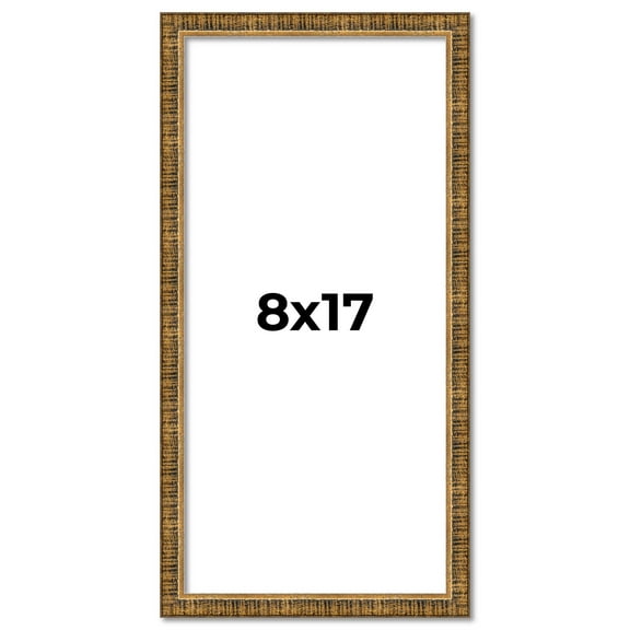 8x17 Frame Gold Solid Wood Picture Frame - Complete Modern Photo Frame Includes UV Acrylic