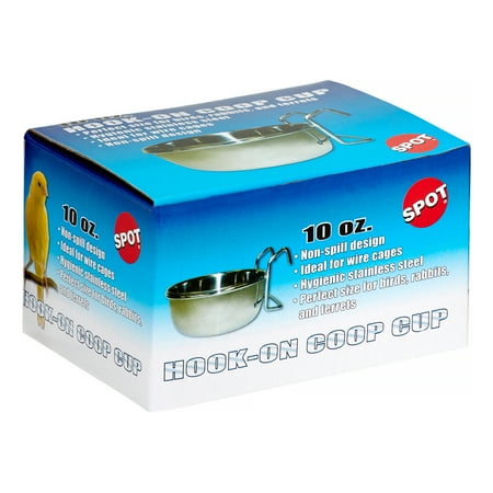 UPC: 0077234060100 | Ethical Pet Stainless Steel Coop Cup w/Wire Hanger Dog/Bird Bowl  10 Oz