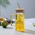 thumbnail image 1 of Dvkptbk glass cup Exquisite 400ml Glass Cup with Lid and Straw Drinking Glasses Home Beer Cup Iced Coffee Tumblers Milk Mug Beverage Cups Practical, 1 of 7