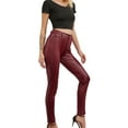 thumbnail image 3 of Musuos PU leather Faux Leather Leggings for Women High Waisted Pleather Pants, 3 of 10