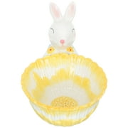 Rabbit Basket Nut Dessert Containers Ceramic Bunny Bowl Easter Decoration Figurine