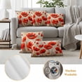 thumbnail image 2 of 2 Pack Outdoor Waterproof Throw Pillow Covers,Red Poppy Flower Watercolor Decorative Square Patio Pillowcases for Chair Couch Sofa 16x16in, 2 of 9