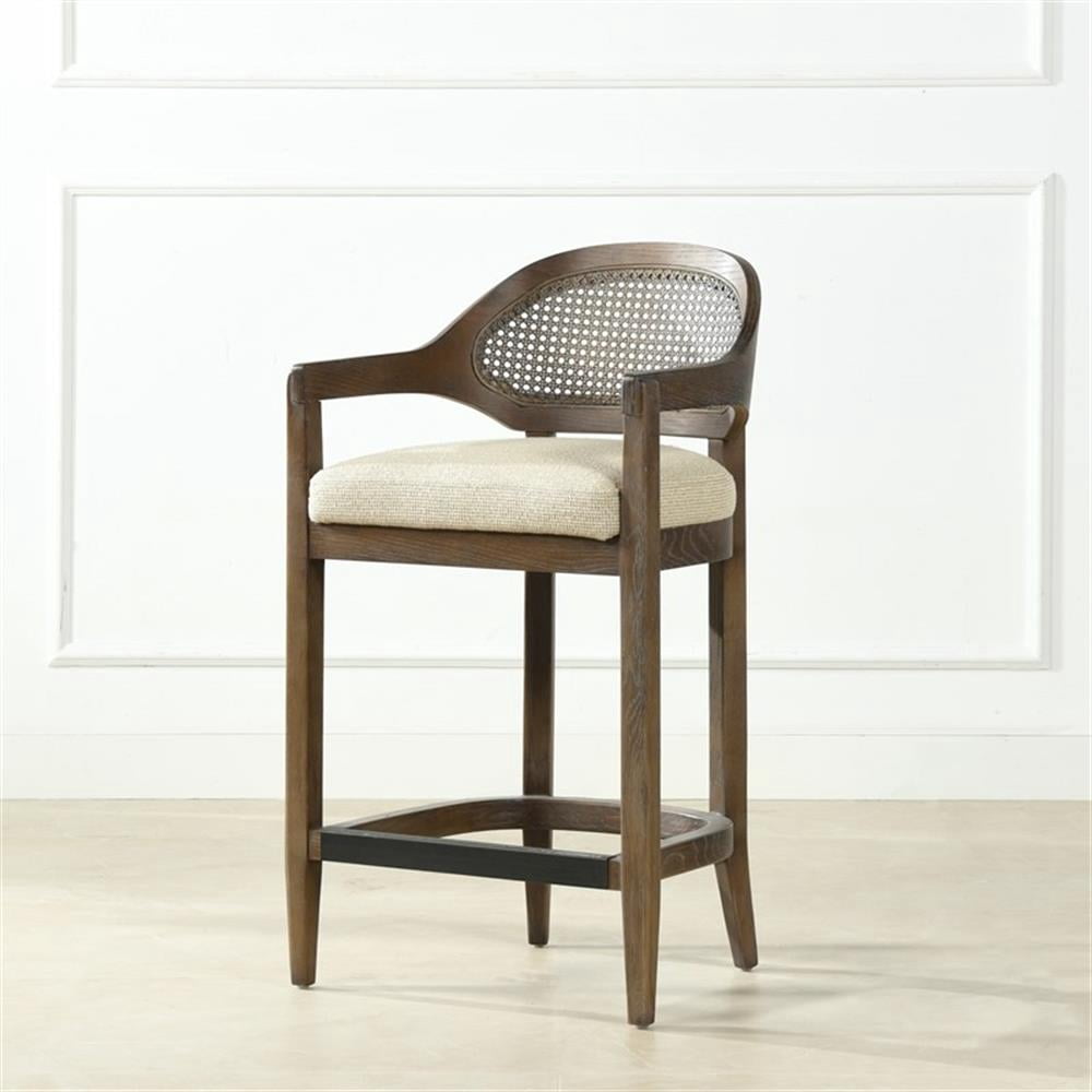 Americana 26" Cane Back Counter Height Bar Stool Taupe Beige 3 Piece Set