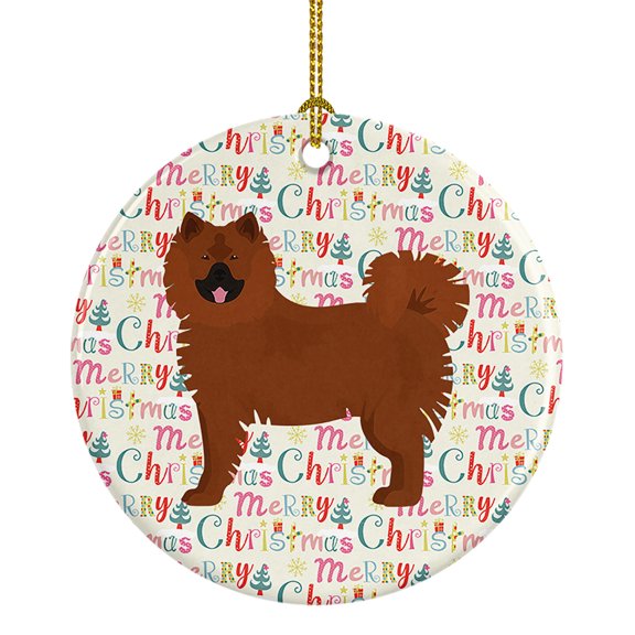 Eurasier Merry Christmas Ceramic Ornament 2.8 in x 2.8 in
