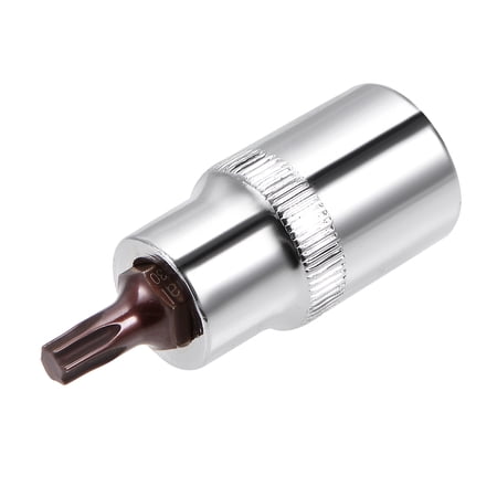 Uxcell T30 2.17 Length 1/2-Inch Drive Torx Bit Sockets S2 Steel Silver Tone 1pcs