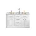 thumbnail image 2 of Water Creation Palace 60" Wood Double Bathroom Vanity in Pure White/Gold, 2 of 11