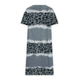 thumbnail image 4 of Generic Women's Plus Size Leopard Print Dresses V Neck Short Sleeve T Shirt Dress Summer Flowy Layered Beach Short Dresses, 4 of 5